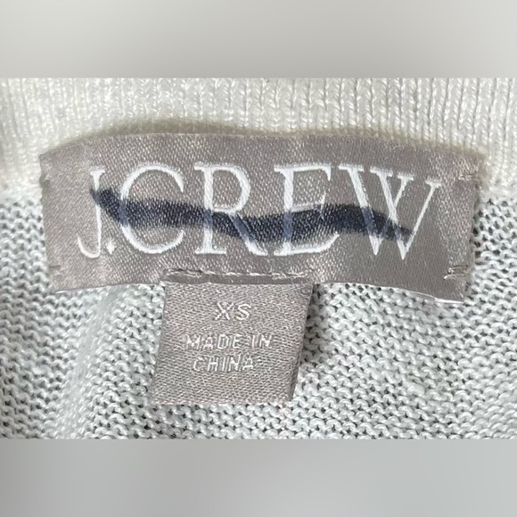 NEW J. Crew Linen Collared Button-Up Sweater in Ivory,  Style CJ444, Size XS - Picture 13 of 15
